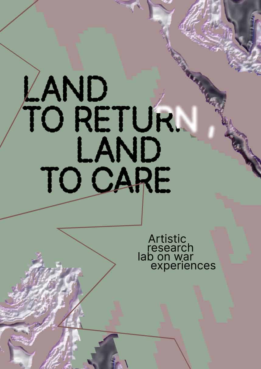 Land artwork representing return and care, blending nature and artistry indoors